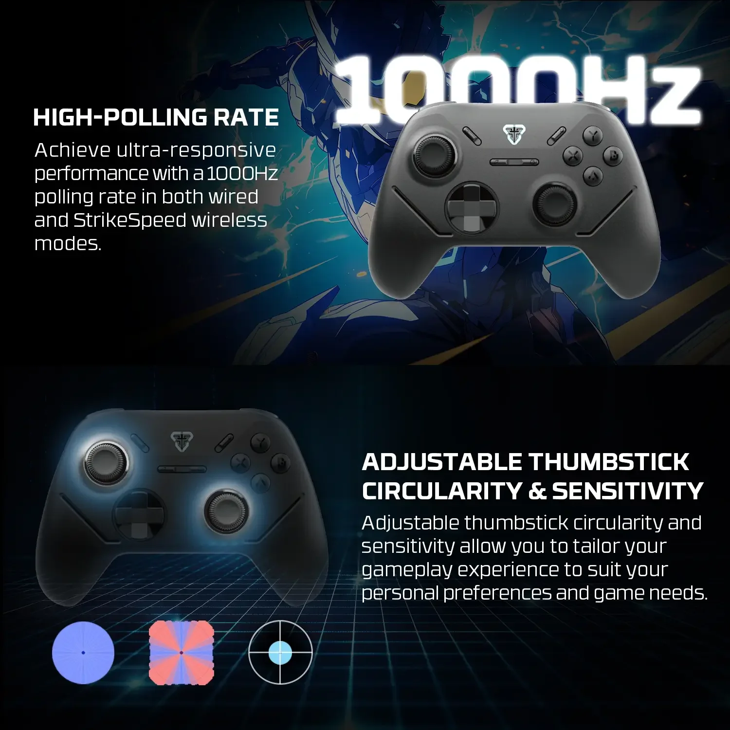Fantech WGP13S Shooter III Wireless Gamepad Black - Dual Connection - Thumbnail 7