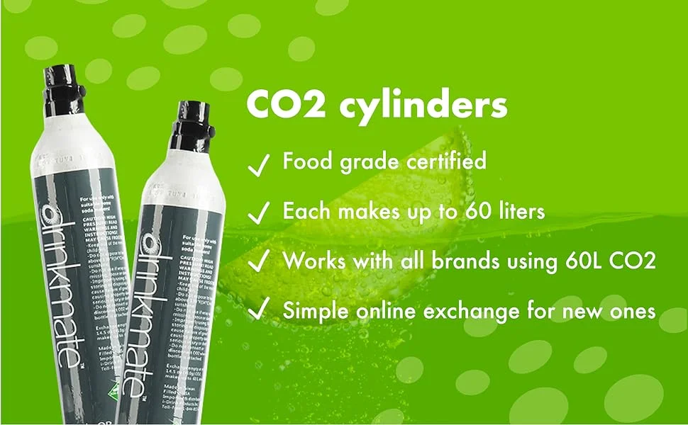 DrinkMate Water & Soda Machine with CO2 Cylinder - Black - Image 9