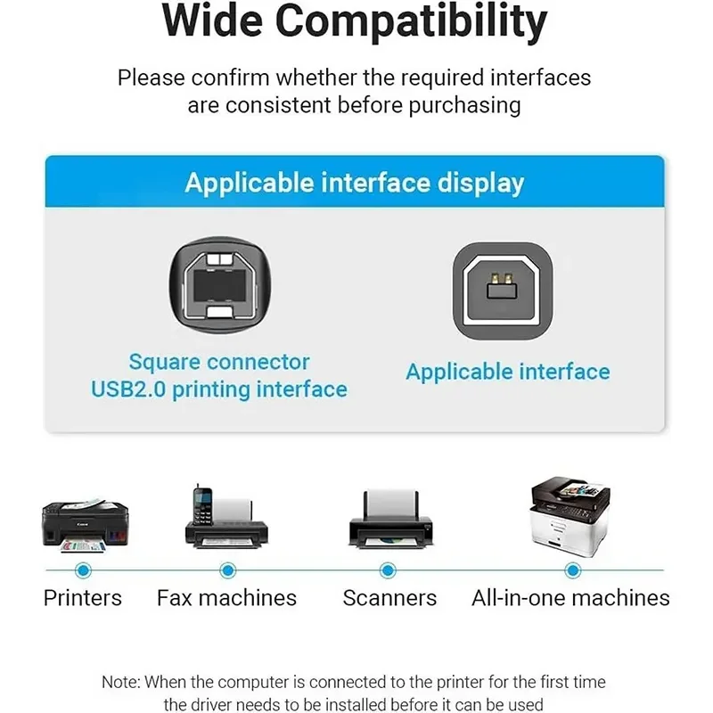 كيبل طابعة Vention COQ USB 2.0 من A ذكر إلى B ذكر، 480Mbps، 5 متر، PVC أسود - Thumbnail 3