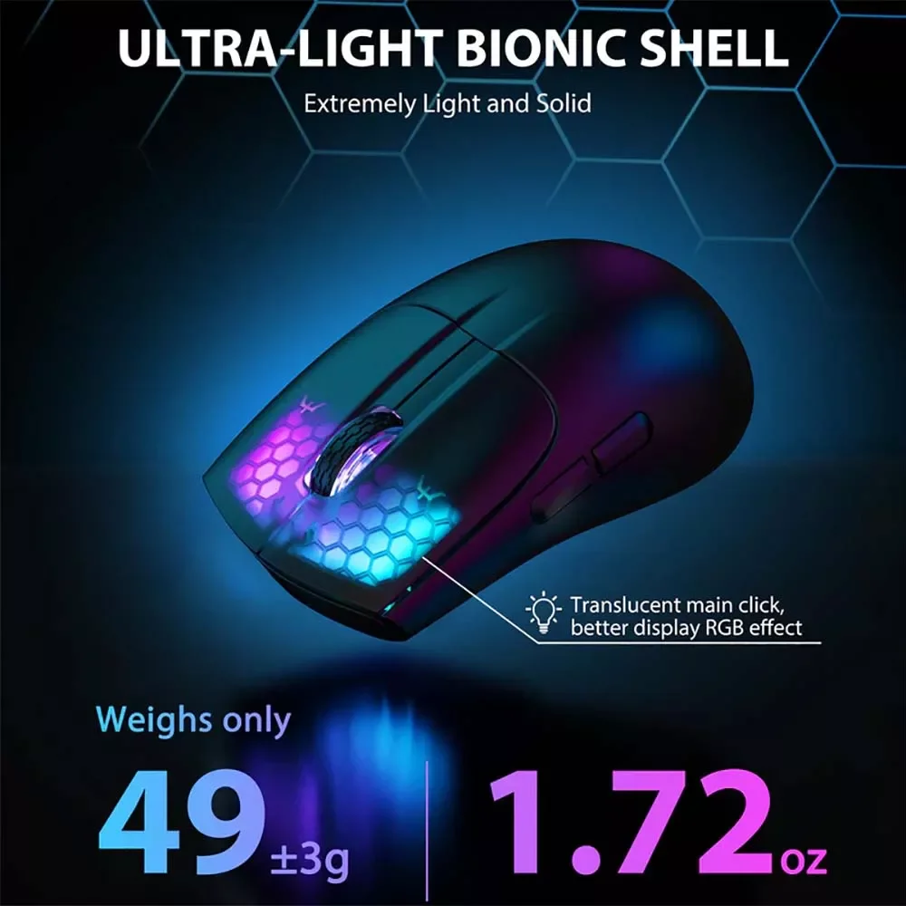 ATTACK SHARK X5 Wireless Gaming Mouse - Black - Thumbnail 2