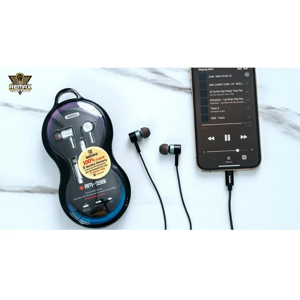 Remax RM-598i Metal Wired Lightning Earphones for iPhone - Thumbnail 3