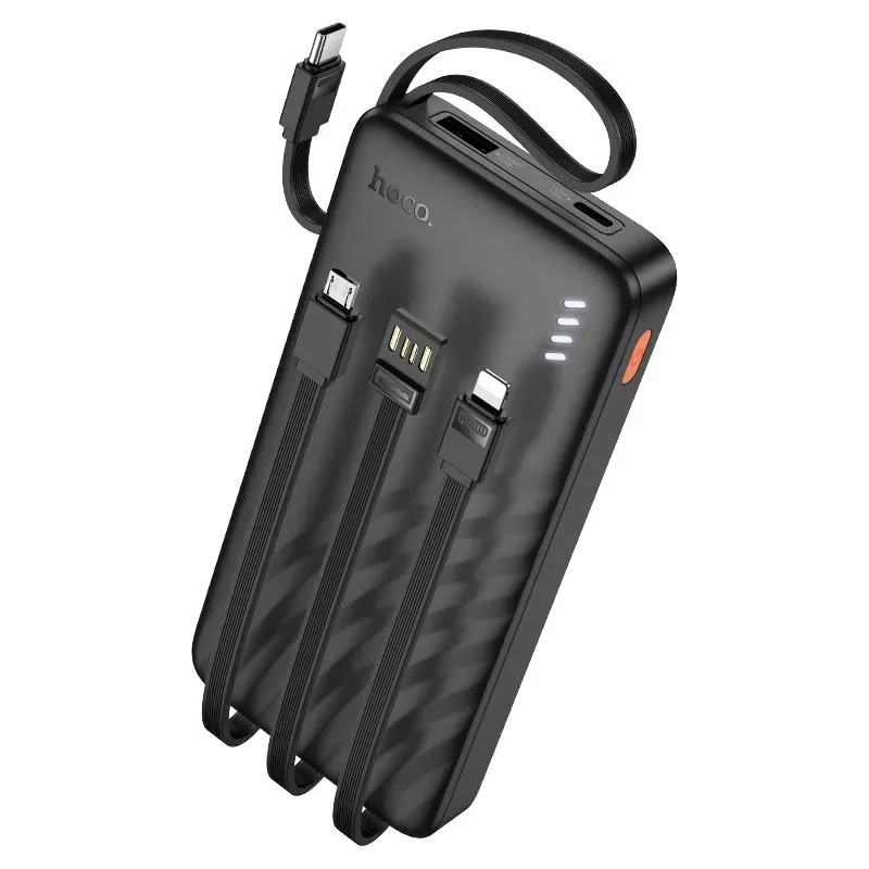 شاحن متنقل HOCO J146 Night Tide بسعة 10000mAh مع 4 كابلات مدمجة - Image 2