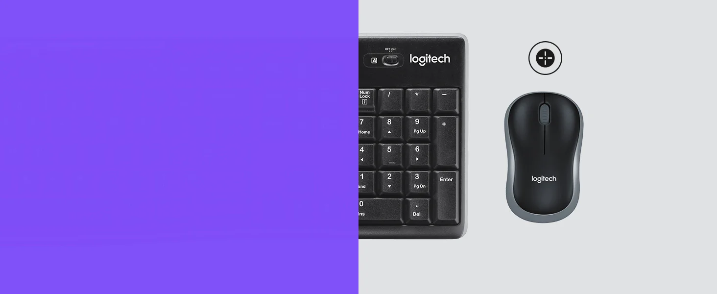 لوحة مفاتيح وماوس لاسلكيان Logitech MK270 بتخطيط عربي/إنجليزي - أسود - Thumbnail 5