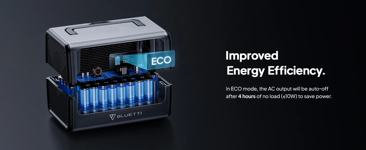 محطة طاقة محمولة BLUETTI EB70 بسعة 716Wh وبطارية LiFePO4 وقدرة 1000W رمادية - Thumbnail 12