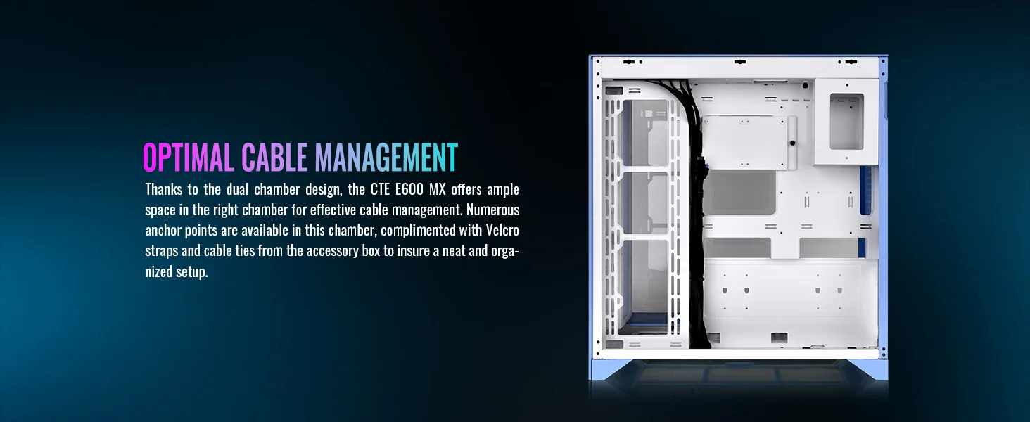 Thermaltake CTE E600 MX E-ATX Mid-Tower Case with 400mm PCIe 4.0 Riser Cable - Hydrangea Blue - Thumbnail 15