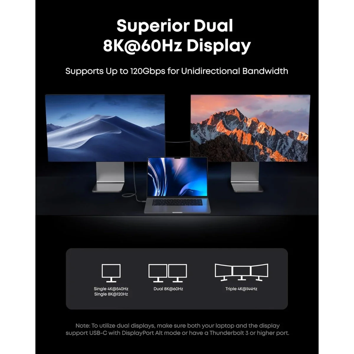كابل Anker Prime Thunderbolt 5 USB-C إلى USB-C بطول 1 متر 240W 80Gbps أسود - Thumbnail 4