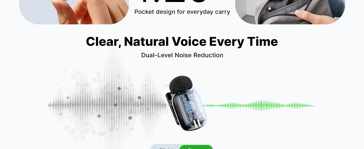 Boya mini 2-05 Wireless Lavalier Microphone with USB-C Receiver, 48kHz/24-Bit, 30-Hour Battery, Space Gray - Image 10