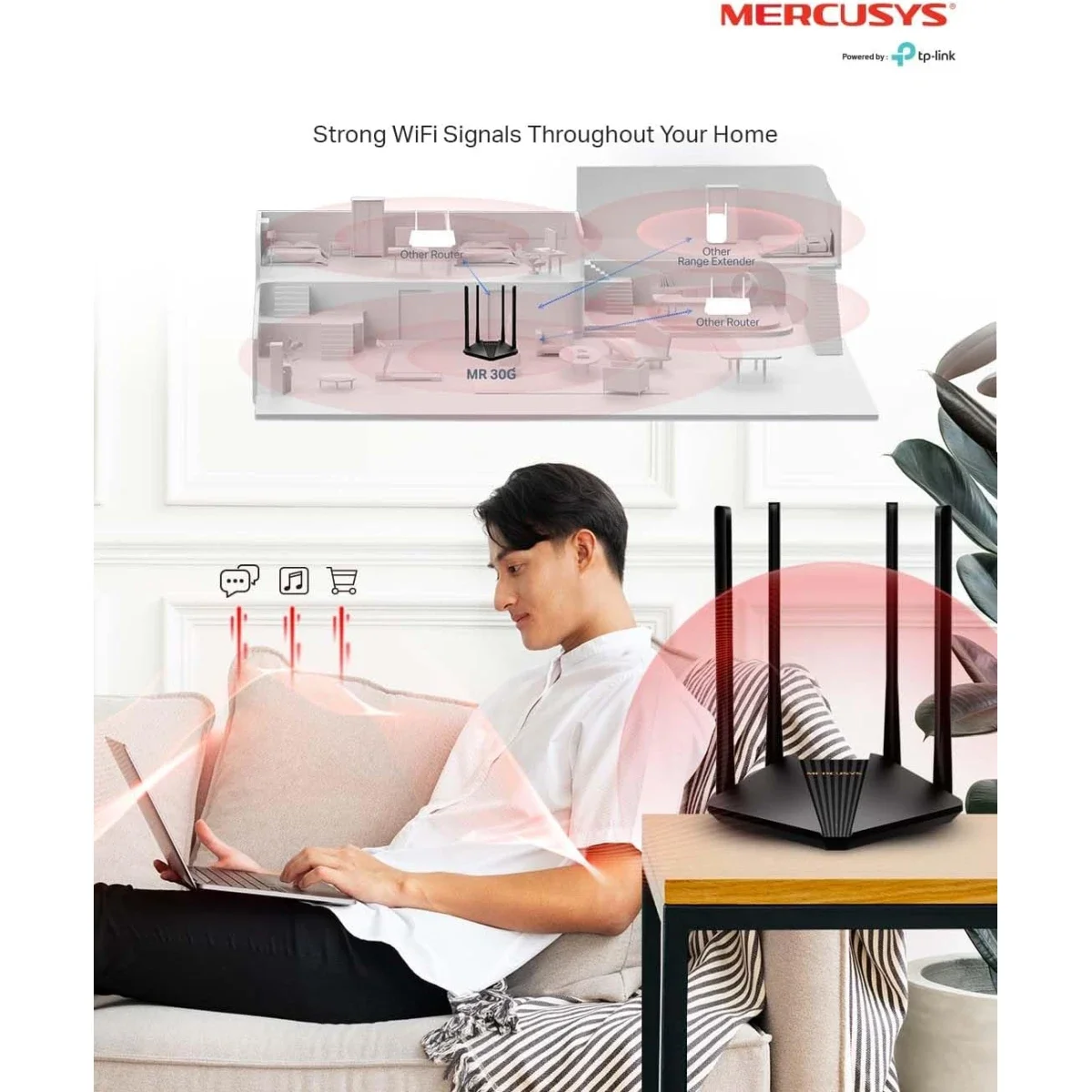 MERCUSYS MR30G AC1200 Dual Band Gigabit Wi-Fi Router - Thumbnail 5