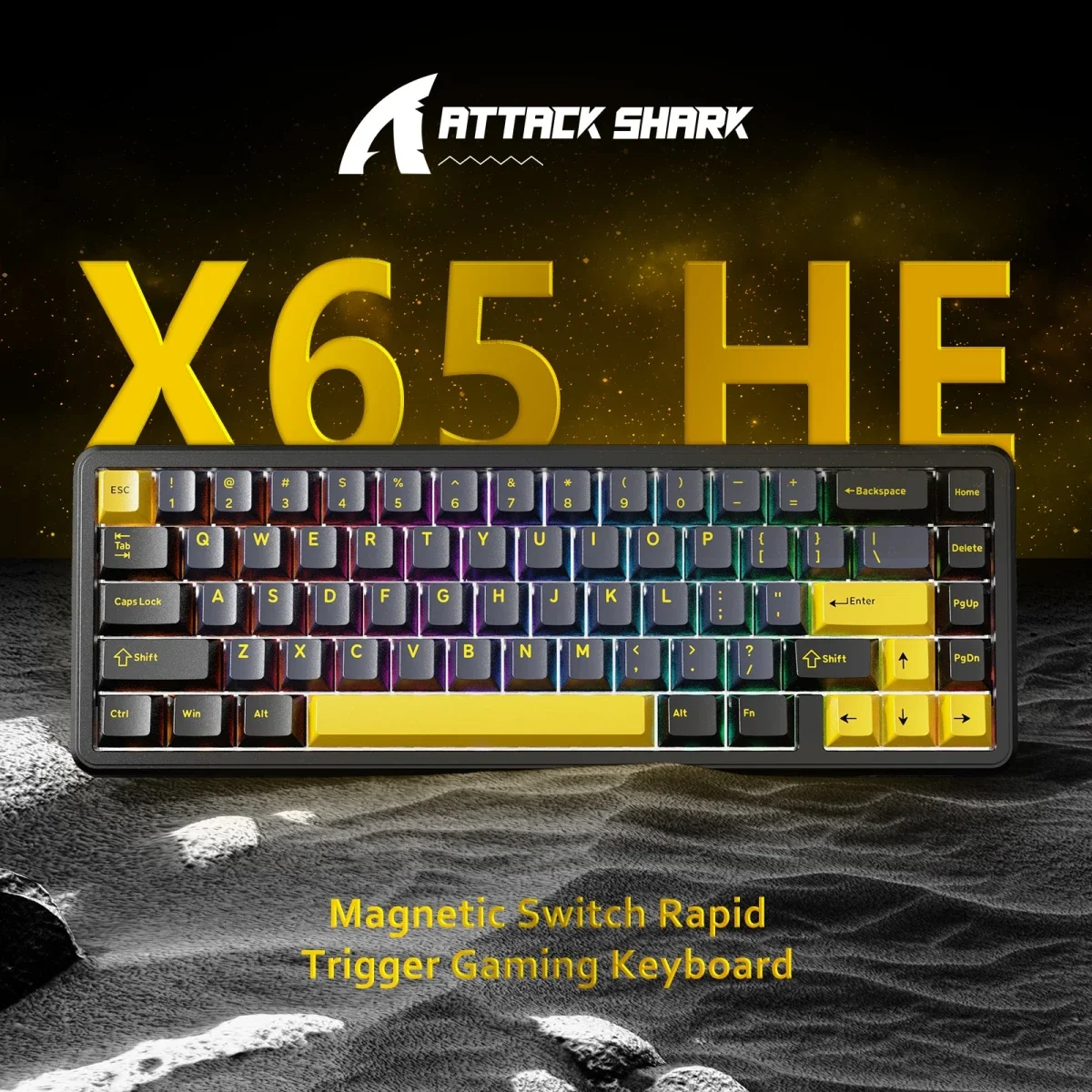 لوحة مفاتيح ألعاب ATTACK SHARK X65 HE مغناطيسية سلكية 65% سوداء - Image 10