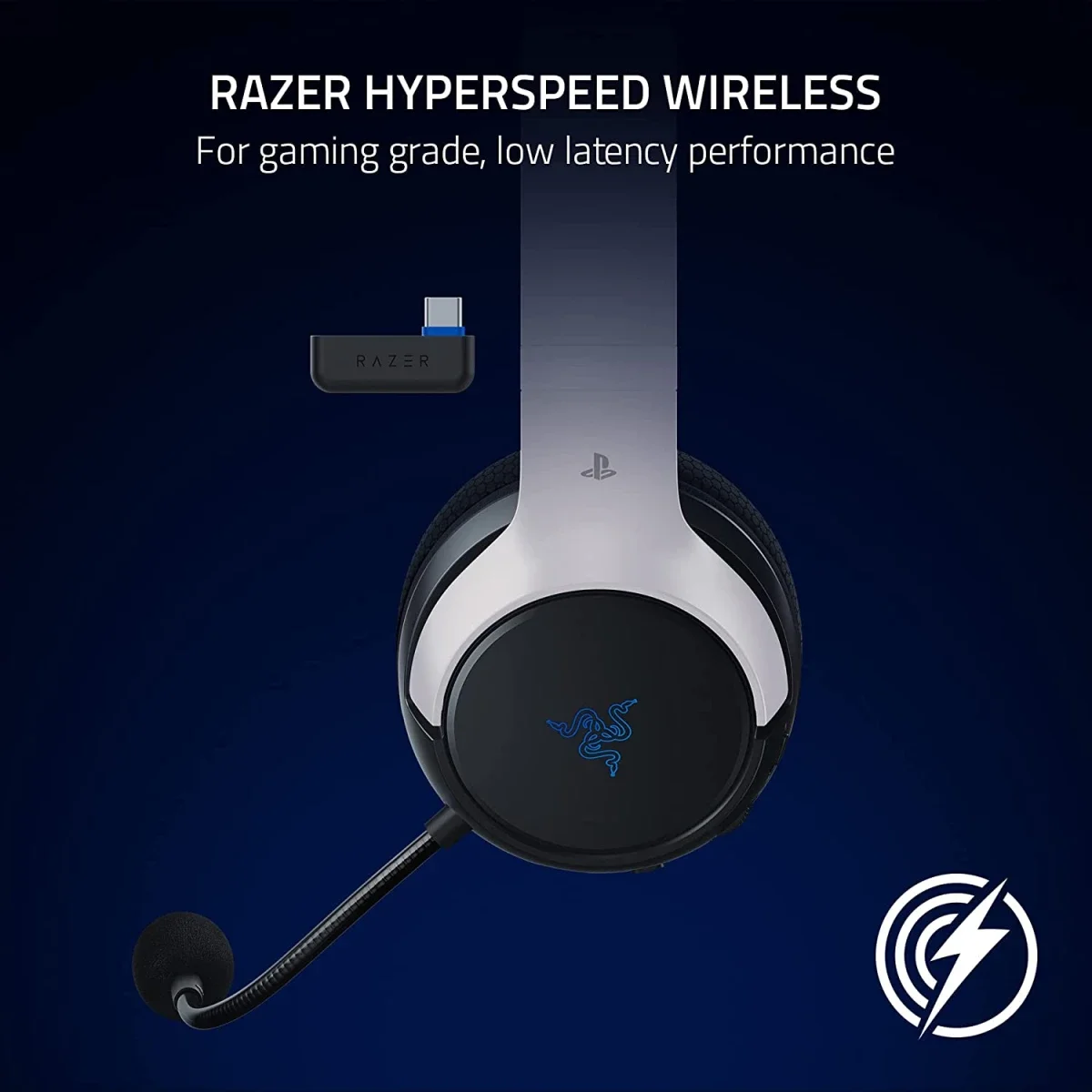 سماعة ألعاب Razer Kaira HyperSpeed لاسلكية مع بلوتوث ومحركات 50 مم وبطارية 30 ساعة - Thumbnail 3