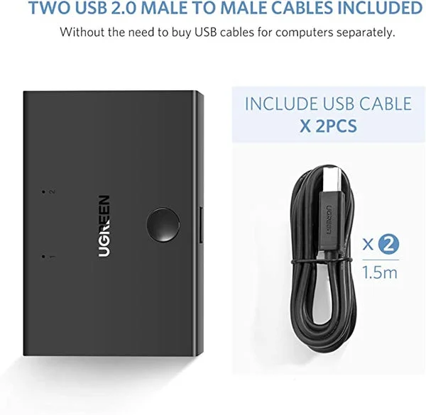 سويتش مشاركة USB Ugreen 30345 بتقنية USB 2.0 مدخلين ومخرج واحد KM - Image 7