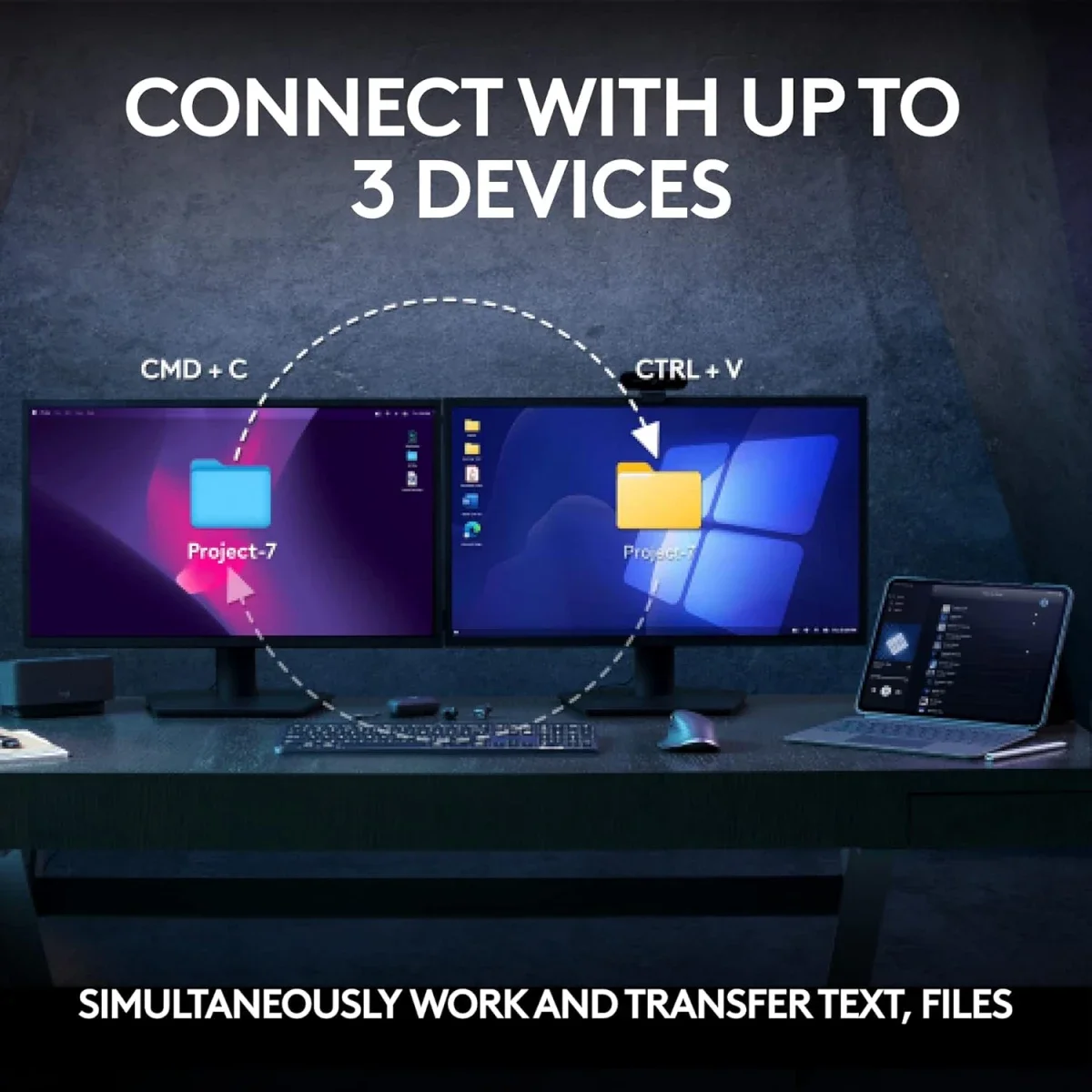 طقم كيبورد وماوس Logitech MX Keys S Combo مع MX Master 3S لاسلكي، مسند راحة، إضاءة ذكية، بلوتوث، USB-C، عربي/إنجليزي، جرافيت - Image 11