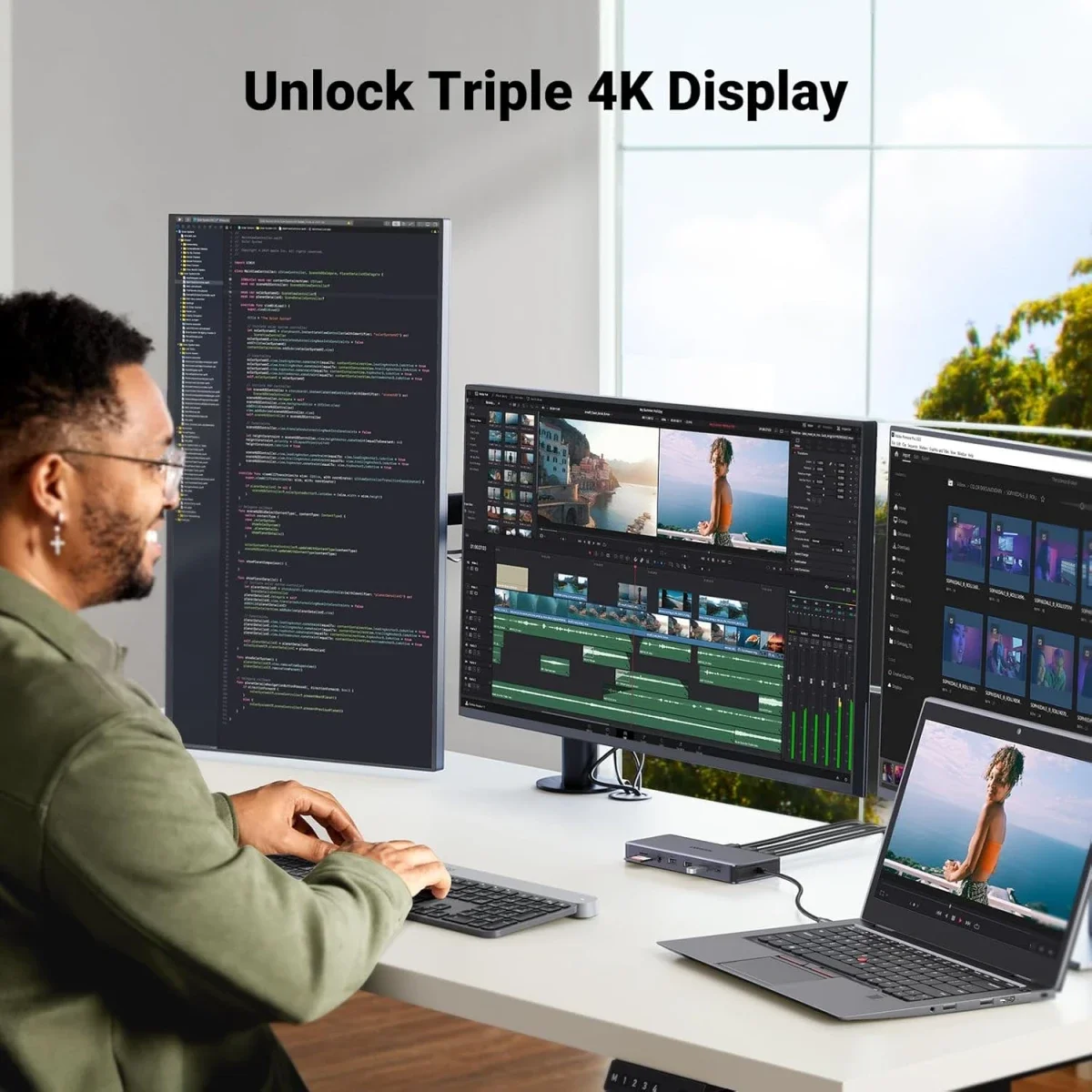 محطة إرساء لابتوب Ugreen USB-C 13 في 1 مع عرض ثلاثي 4K - Image 9