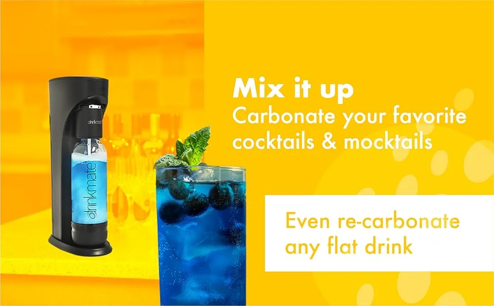 DrinkMate Water & Soda Machine with CO2 Cylinder - Black - Image 10