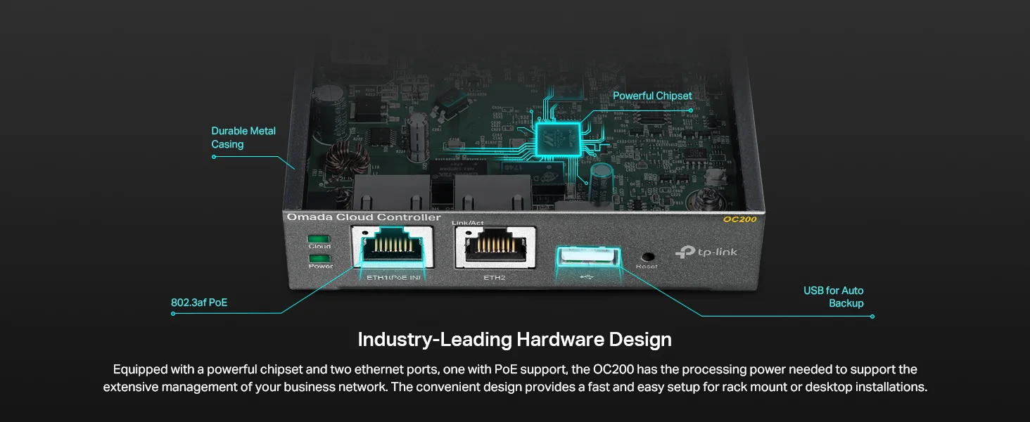 TP-Link OC200 Omada Hardware Controller with PoE and Cloud Management - Thumbnail 8