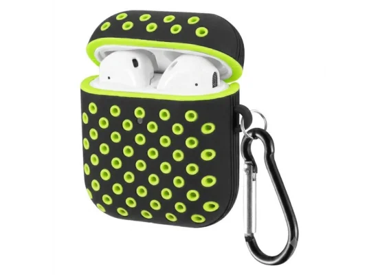 AirPods 1 & 2 Protective Case with Hook - Yellow & Black - Image 2