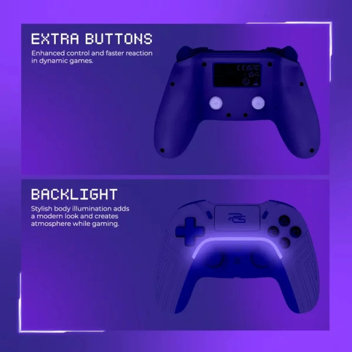 Proove Skadi Wireless Gamepad for PlayStation 4, PC & Android - White/Purple - Thumbnail 5