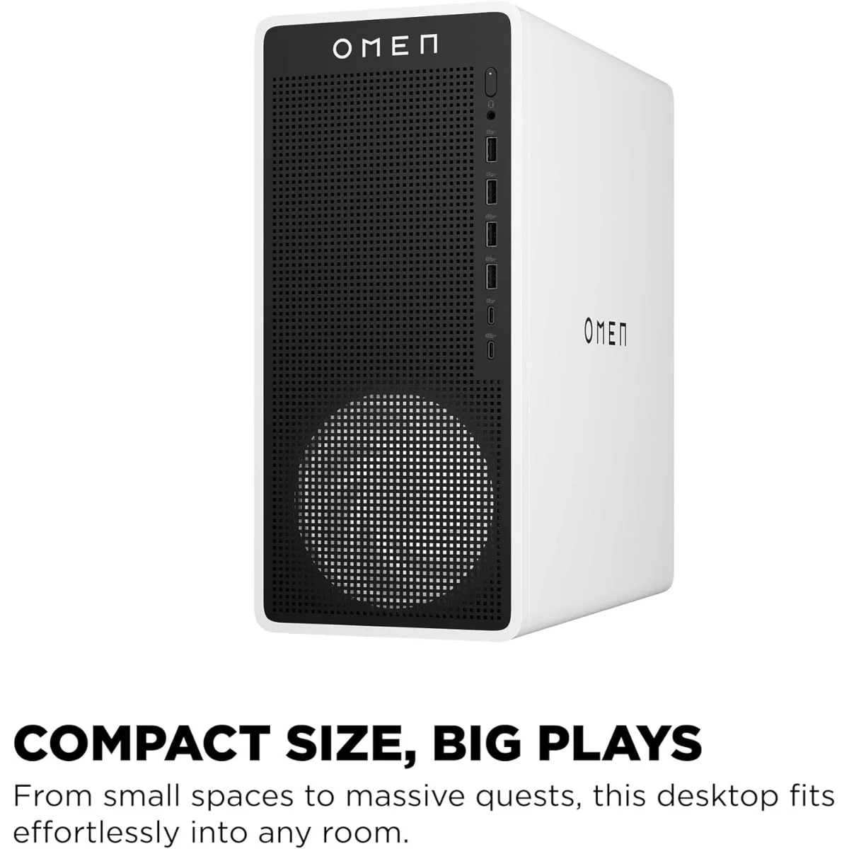 HP OMEN 16L TG03-0154 Gaming Desktop PC Intel Core i5-14400F RTX 5060 Ti 16GB RAM 1TB SSD White - Thumbnail 3