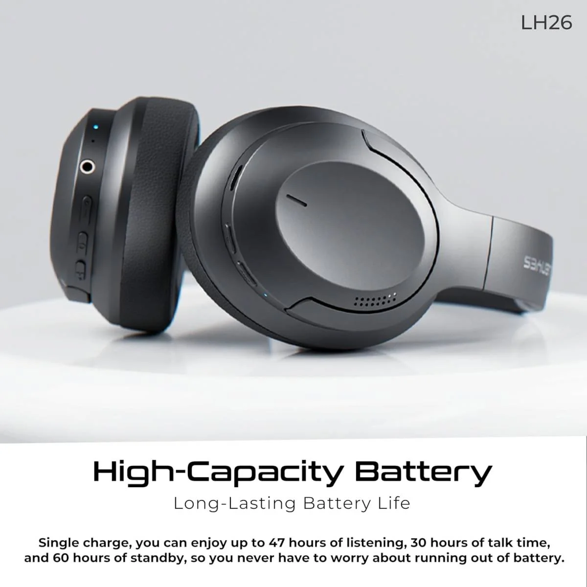 سماعات رأس فوق الأذن Lenyes LH26 لاسلكية مع ANC وBluetooth 5.4 ومحركات 40 مم وتشغيل 31 ساعة - Image 2