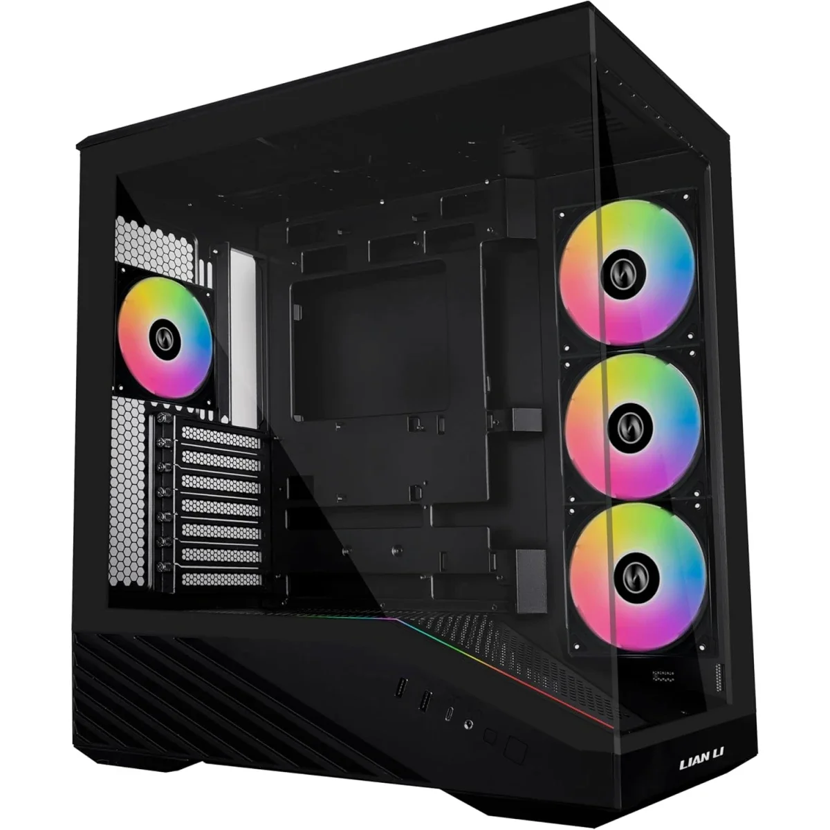 LIAN LI Vector V100R Mid-Tower PC Case with 4 Fans, 360mm Radiator Support, Black - Image 2