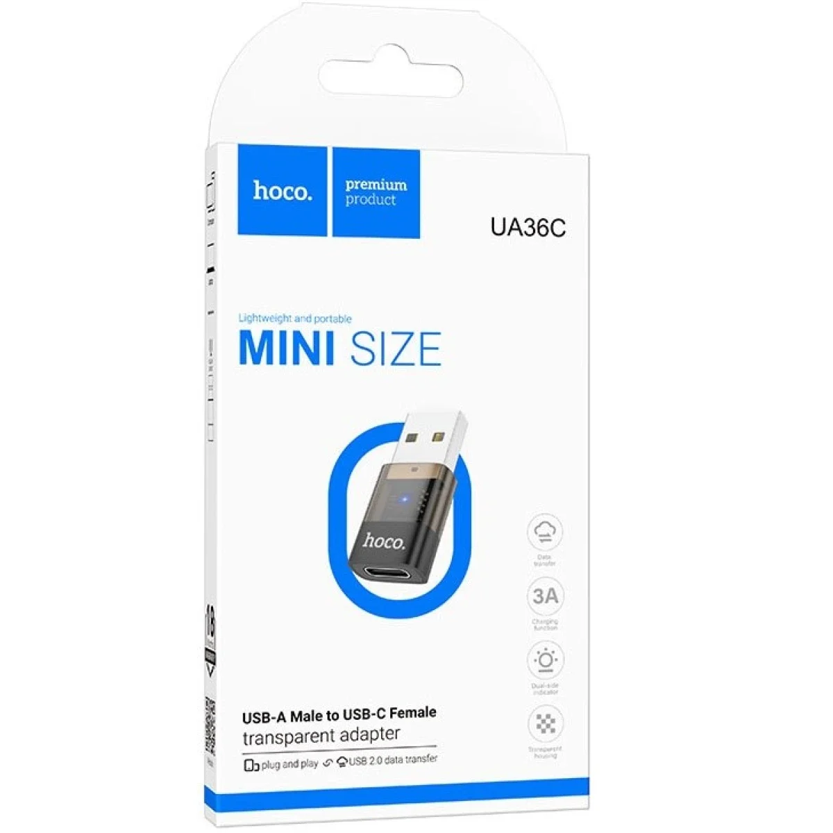 محول HOCO UA36C من USB-A إلى USB-C أنثى بسرعة 480Mbps و3A