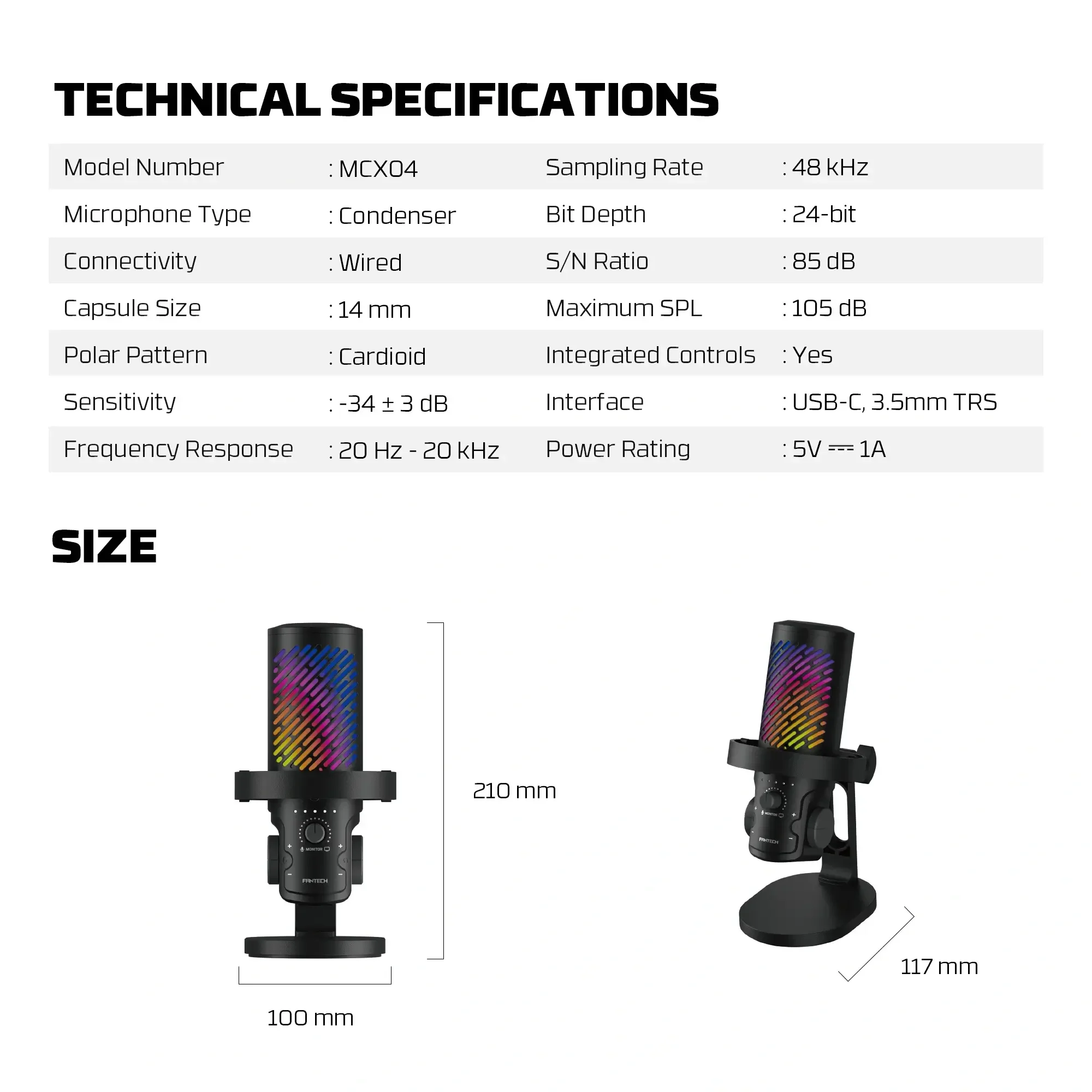 Fantech MCX04 LEVIOSA AURA USB Condenser Microphone - Thumbnail 10
