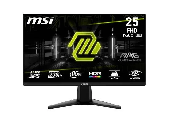 MSI 24.5-inch Flat FHD Gaming Monitor, 200Hz, 0.5ms Rapid IPS, HDR Ready, AMD FreeSync Premium, Black, 3-Year Warranty – MAG 255F E20 - Thumbnail 7