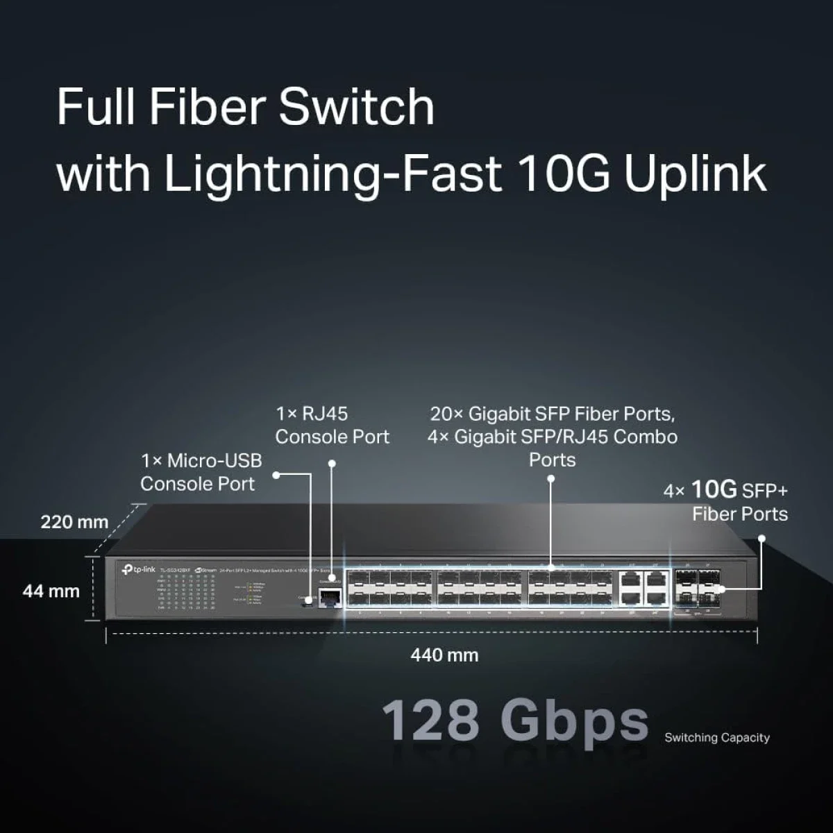 سويتش TP-LINK JetStream TL-SG3428X-M2 مُدار L2+ بـ 24 منفذ 2.5G مع 4 منافذ 10G SFP+ - Image 3