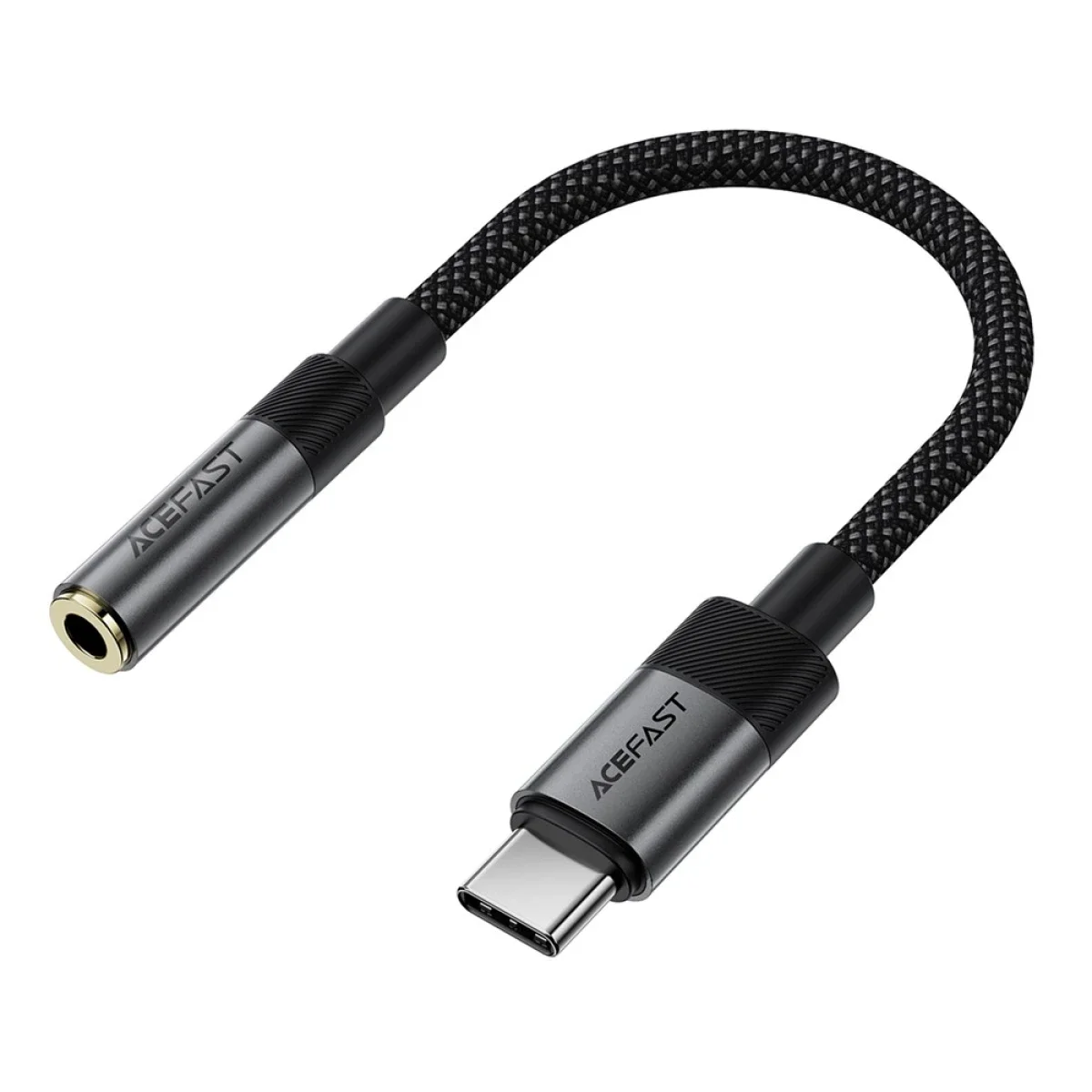 محول صوت ACEFAST J12 من USB-C إلى 3.5 مم عالي الدقة - أسود