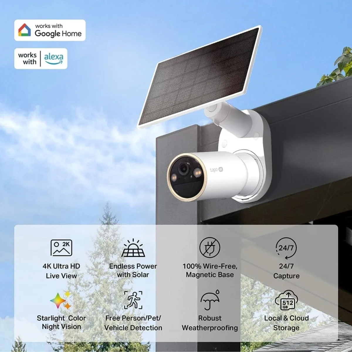 TP-LINK Tapo C460 KIT 4K 8MP Battery Solar Outdoor Wireless Security Camera - Thumbnail 2