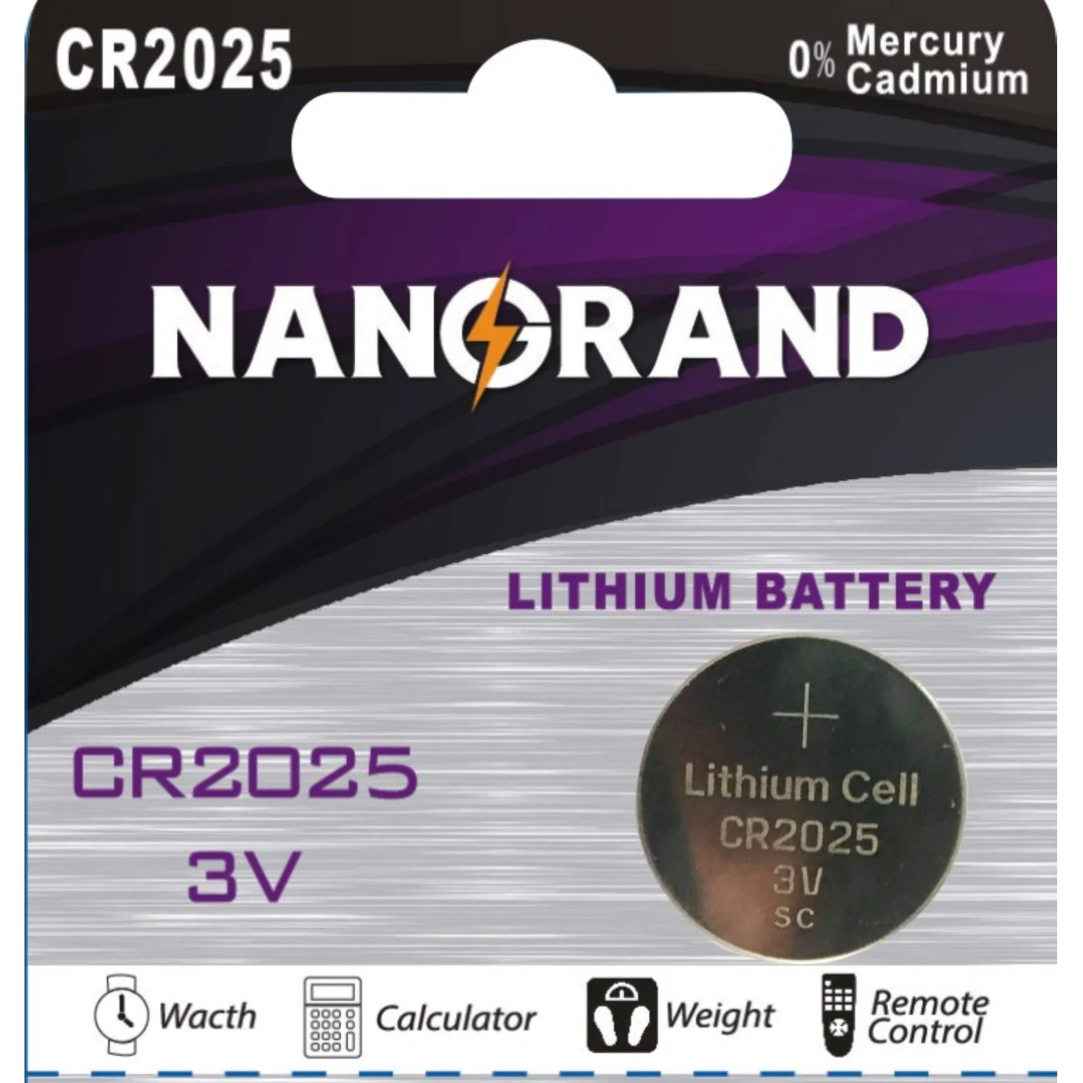 بطارية NANGRAND CR2025 ليثيوم دائرية 3V