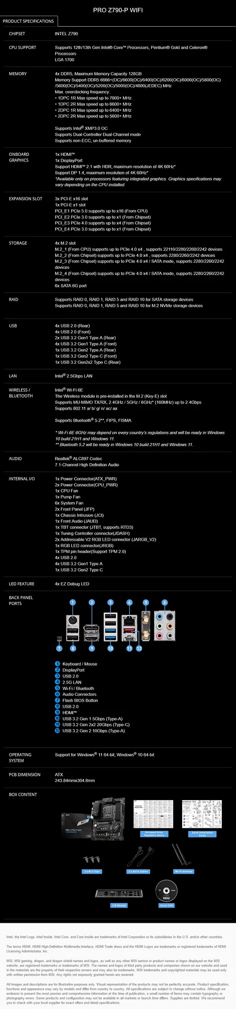 MSI PRO Z790-P WIFI DDR5 ATX Motherboard LGA 1700 Intel Z790 - Image 15