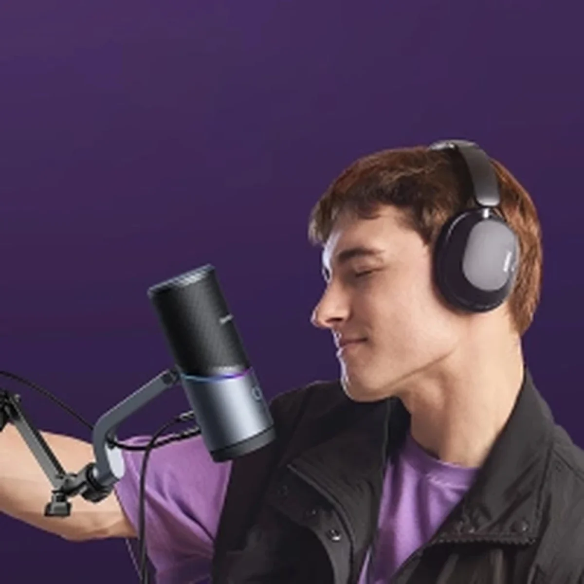 Ugreen CM769 USB Desktop Microphone with Boom Arm, Noise Reduction and RGB - Image 2