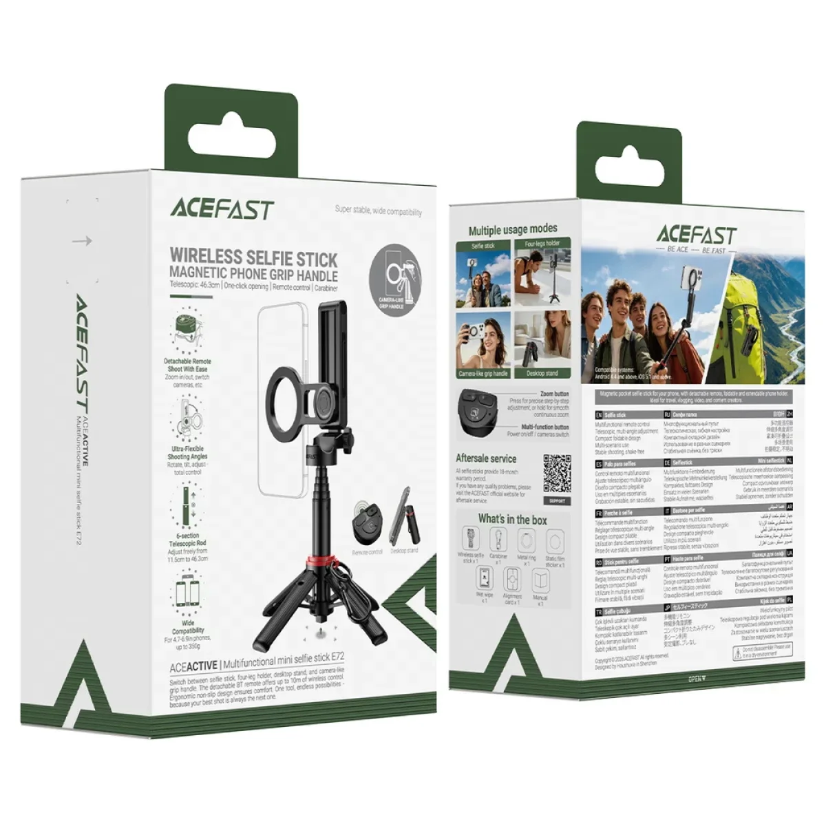 ACEFAST E72 4-in-1 Multifunctional Mini Selfie Stick Tripod - Black - Image 8