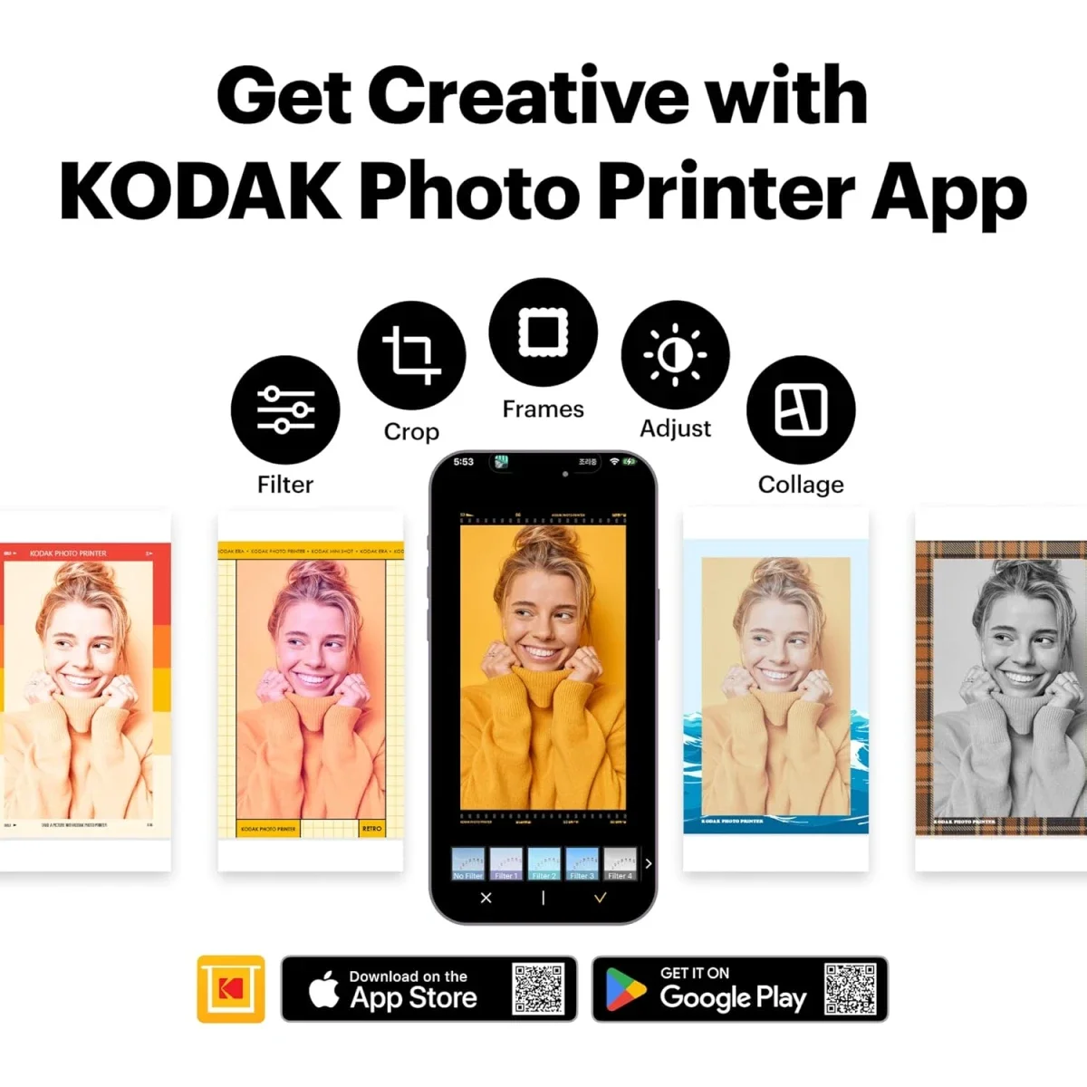 طابعة صور Kodak Dock Era D600 مقاس 10 × 15 سم بتقنية 4PASS مع بلوتوث و8 أوراق - Image 7