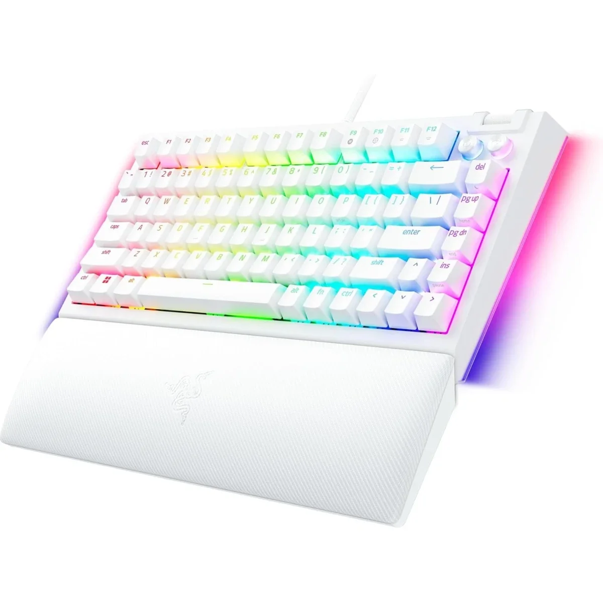 Razer BlackWidow V4 75% Hot-Swappable Mechanical Gaming Keyboard with Orange Tactile Switches - White - Thumbnail 9