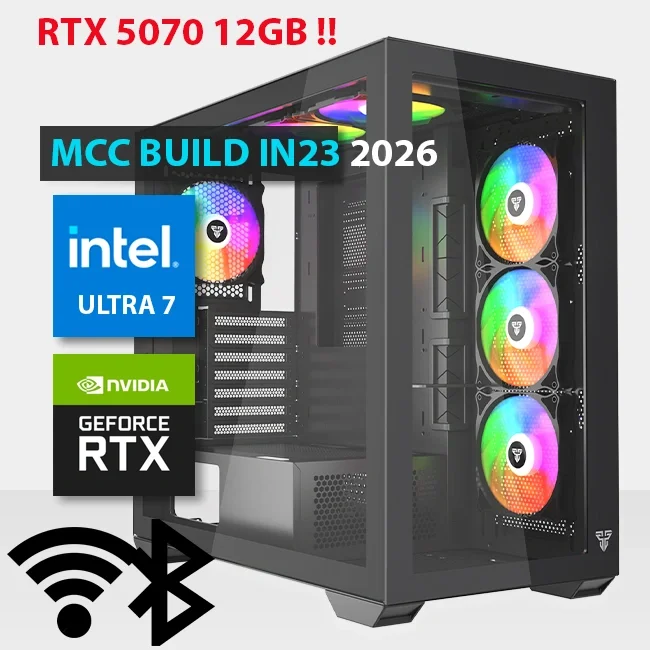 كمبيوتر ألعاب Intel MCC IN23-26 MIDAS Core Ultra 7 270K RTX 5070 RAM 32GB SSD 1TB