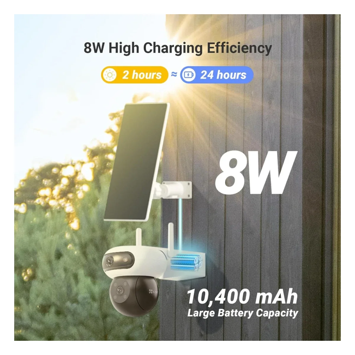Ezviz CB90 Dual Kit Dual-Lens 2K+ Outdoor Wi-Fi 6 Camera with 8W Solar Panel - Thumbnail 8