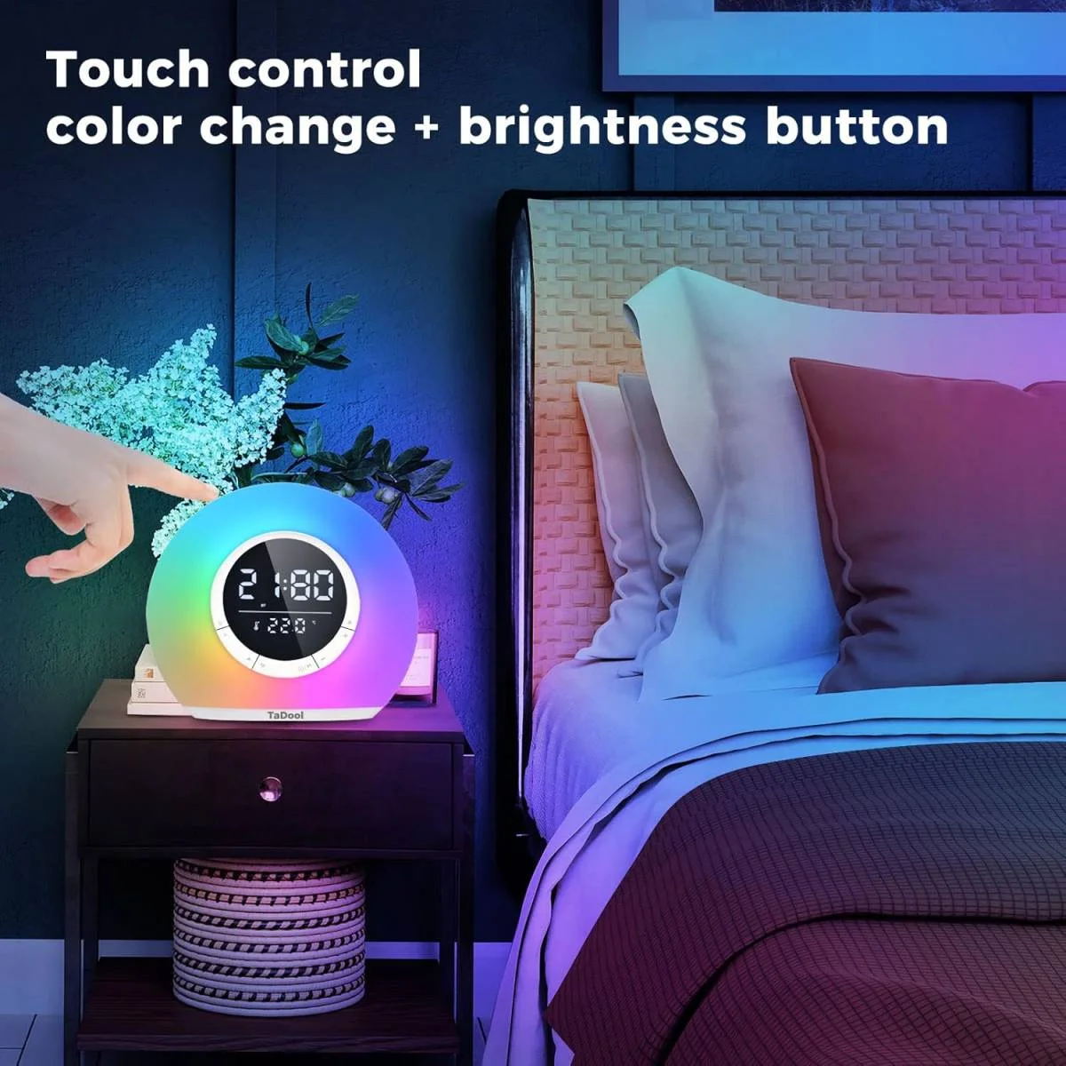 Sunrise Alarm Clock Wake-Up Light with 11-Color Lamp & Bluetooth Speaker - Image 2