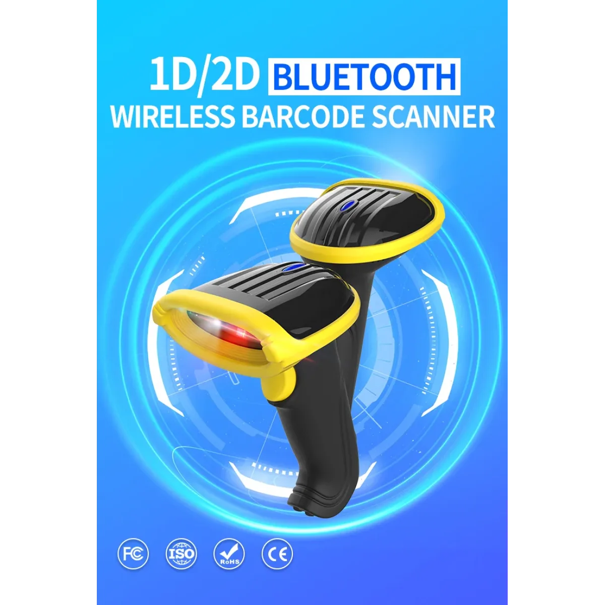 قارئ باركود GTCODESTAR X-378D لاسلكي 2D وQR مع Bluetooth و2.4GHz وUSB - Image 2