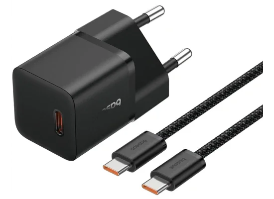 Baseus GaN5 Mini 20W GaN USB-C Wall Charger with 100W USB-C Cable - Cluster Black - Thumbnail 7