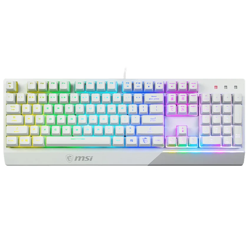 كيبورد ألعاب MSI VIGOR GK30 RGB بإضاءة RGB من 6 مناطق – أبيض