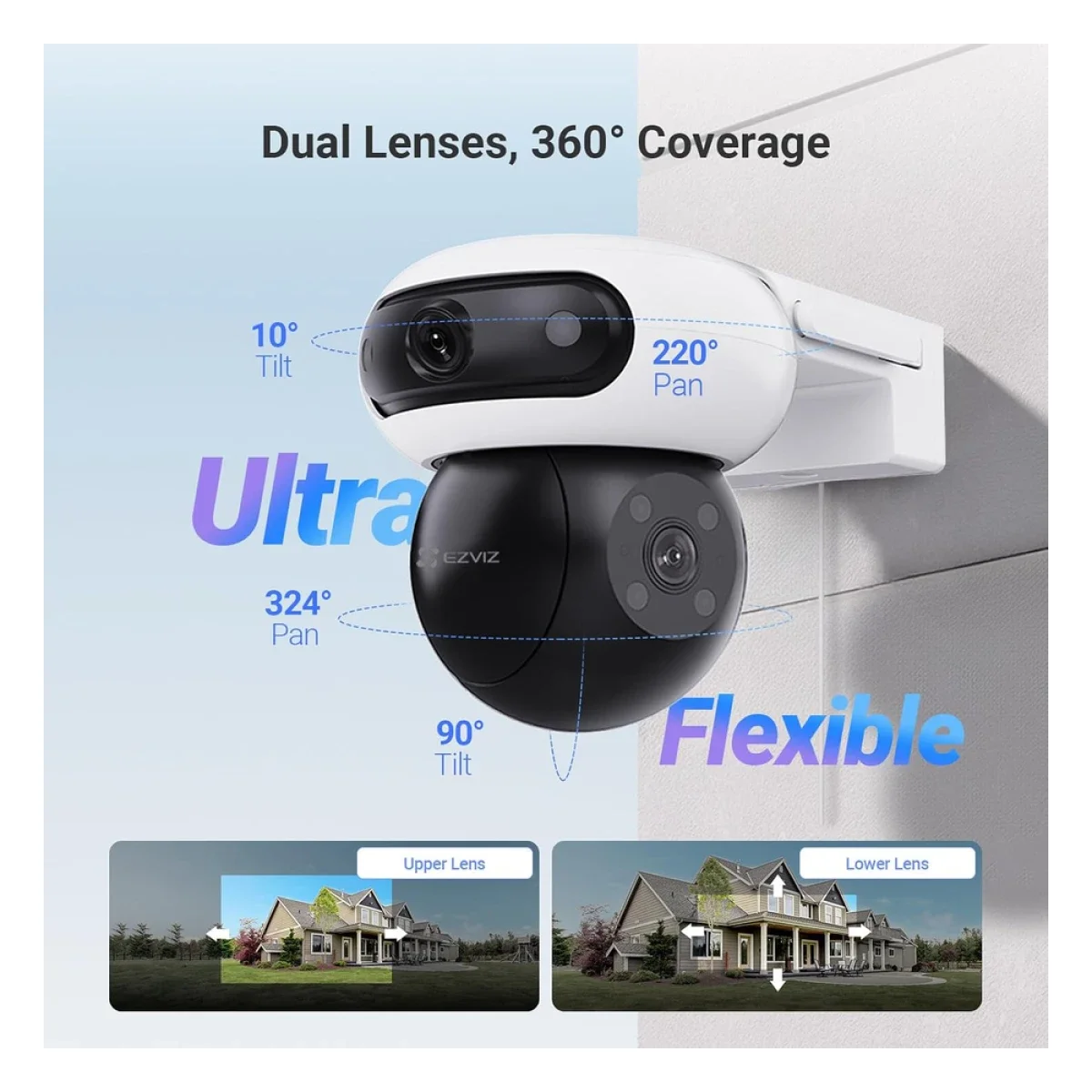 Ezviz CB90 Dual Kit Dual-Lens 2K+ Outdoor Wi-Fi 6 Camera with 8W Solar Panel - Thumbnail 3