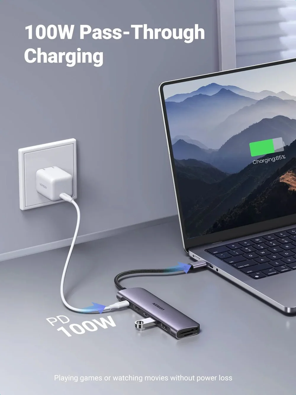 محطة توصيل Ugreen Revodok 1071 USB-C ‏7 في 1 مع شحن PD بقدرة 95W – 15214 - Thumbnail 11