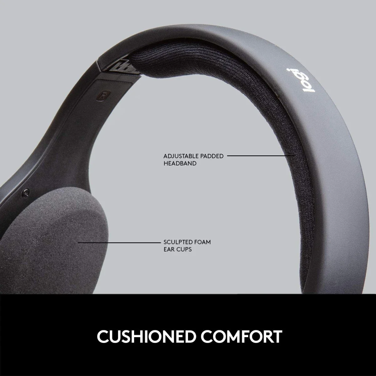 سماعة رأس لاسلكية Logitech H800 بتقنية Bluetooth مع ميكروفون عازل للضوضاء، أسود - Thumbnail 7