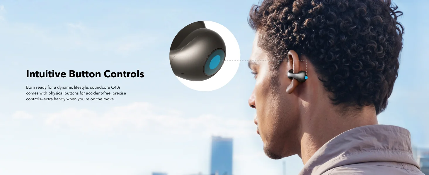 سماعات أذن Anker Soundcore C40i مفتوحة بتصميم مشبك وأزرار تحكم - أسود - Thumbnail 19