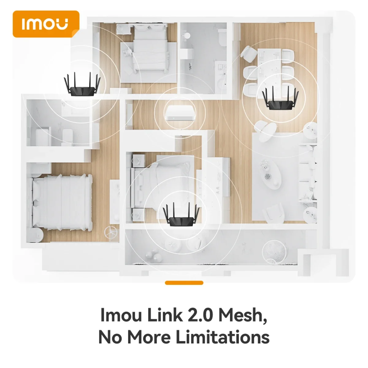 IMOU HX15 AX1500 Gigabit Wi-Fi 6 Dual-Band Router - Black - Thumbnail 2