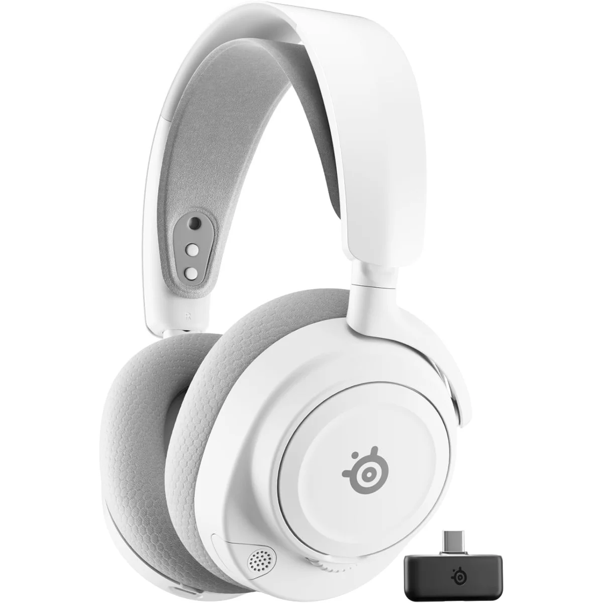 سماعة ألعاب SteelSeries Arctis Nova 7P Wireless Gen 2 لاسلكية بيضاء ببطارية 50+ ساعة - Image 2