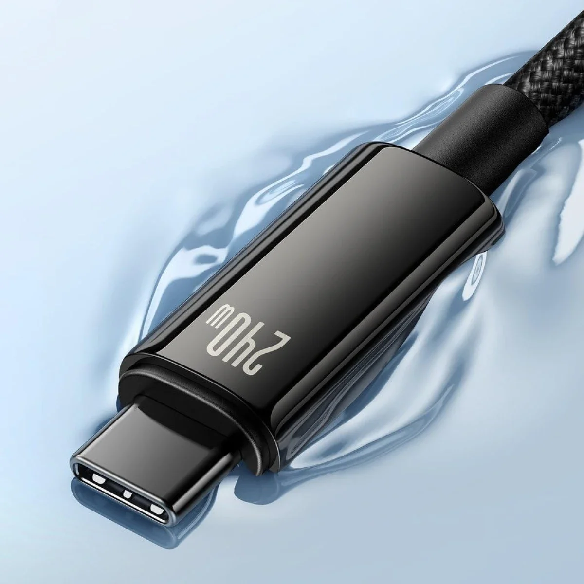 كابل Baseus Tungsten Gold USB-C إلى USB-C للشحن السريع ونقل البيانات 240W بطول 3 متر أسود - Thumbnail 7