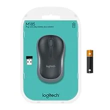 ماوس لاسلكي Logitech M185 بتردد 2.4GHz ومستقبل USB ودقة 1000 DPI رمادي Swift - Thumbnail 12